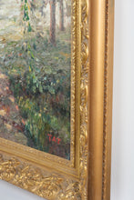Load image into Gallery viewer, Large Signed Impressionist Landscape Oil Painting “TAT” – Framed Forest Path Scene 37x48 Gold Ornate Frame
