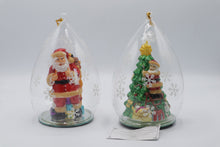 Load image into Gallery viewer, Sorelle Santa Christmas Lighted Glass Cloche Figurines Set of 2 HSN
