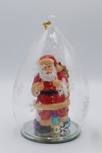 Load image into Gallery viewer, Sorelle Santa Christmas Lighted Glass Cloche Figurines Set of 2 HSN
