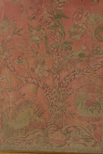 Load image into Gallery viewer, Indian Palampore Style Chintz Tree of Life Textile Art Framed Gold Bamboo 35 x 69
