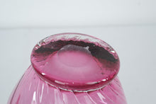 Load image into Gallery viewer, Fenton Cranberry Opalescent Swirl Glass Pitcher Ruffled Rim Clear Handle Large

