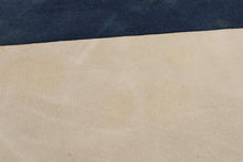 Load image into Gallery viewer, Large Ivory Carpet Rug with Navy Border and Rounded Corners
