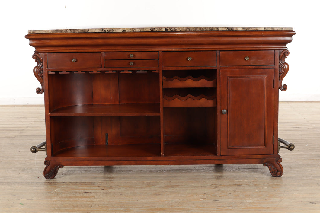 Large Bar Console with Marble Top