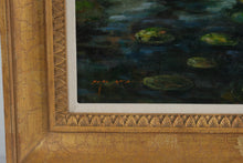 Load image into Gallery viewer, Large Vintage Framed Oil Painting – Impressionist Garden Pond Landscape w/ Gilt Frame 47.5x59.5
