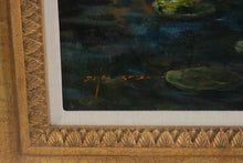 Load image into Gallery viewer, Large Vintage Framed Oil Painting – Impressionist Garden Pond Landscape w/ Gilt Frame 47.5x59.5
