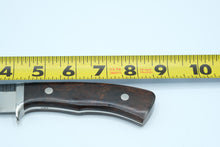 Load image into Gallery viewer, Larry Page Custom Fixed Blade Knife with Stabilized Wood Handle &amp; Leather Sheath
