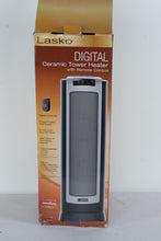 Load image into Gallery viewer, Lasko CT22722 Digital Ceramic Tower Heater with Remote Control – 1500W Programmable Space Heater
