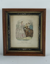 Load image into Gallery viewer, Antique Le Follet 2376 Hand Colored French Fashion Plate Engraving 15x17
