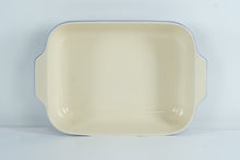 Load image into Gallery viewer, Le Gourmet Chef Stoneware Baking Dish – Blue &amp; Cream – Large 15" Rectangular Casserole
