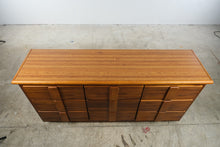 Load image into Gallery viewer, Lea Furniture Vintage Oak Nine Drawer Dresser with Sculptural Pulls
