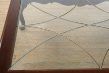 Load image into Gallery viewer, Leaded Glass Top Coffee Table with Carved Cabriole Legs
