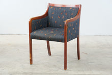 Load image into Gallery viewer, Upholstered Wood Armchair with Leaf Pattern Fabric
