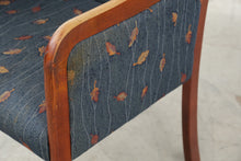 Load image into Gallery viewer, Upholstered Wood Armchair with Leaf Pattern Fabric
