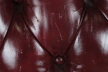 Load image into Gallery viewer, Tufted Burgundy Leather Wingback Armchair with Nailhead Trim
