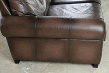 Load image into Gallery viewer, Pottery Barn Brown Leather Extra Large Sofa 109 Inch - Online Only
