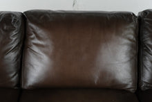 Load image into Gallery viewer, Pottery Barn Brown Leather Extra Large Sofa 109 Inch - Online Only
