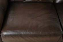 Load image into Gallery viewer, Pottery Barn Brown Leather Extra Large Sofa 109 Inch - Online Only
