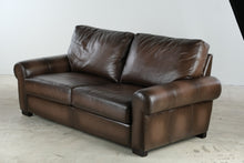 Load image into Gallery viewer, Pottery Barn Brown Leather Loveseat - Online Only
