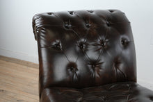Load image into Gallery viewer, Tufted Leather Chaise Lounge, Brown Button Tufted Accent Chaise

