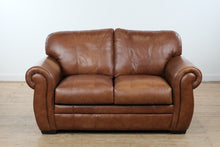 Load image into Gallery viewer, The Hamilton Rich Brown Leather Loveseat
