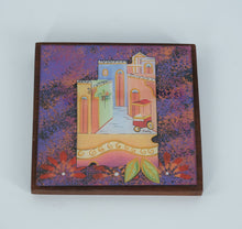 Load image into Gallery viewer, Puerto Rico Ceramic Tile Plaque by Leda – Colorful Street Scene on Wood – Free Shipping
