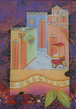 Load image into Gallery viewer, Puerto Rico Ceramic Tile Plaque by Leda – Colorful Street Scene on Wood – Free Shipping
