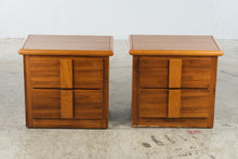 Load image into Gallery viewer, Lea Furniture Oak Two-Drawer Nightstands, Pair
