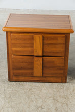 Load image into Gallery viewer, Lea Furniture Oak Two-Drawer Nightstands, Pair
