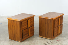 Load image into Gallery viewer, Lea Furniture Oak Two-Drawer Nightstands, Pair
