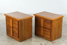 Load image into Gallery viewer, Lea Furniture Oak Two-Drawer Nightstands, Pair
