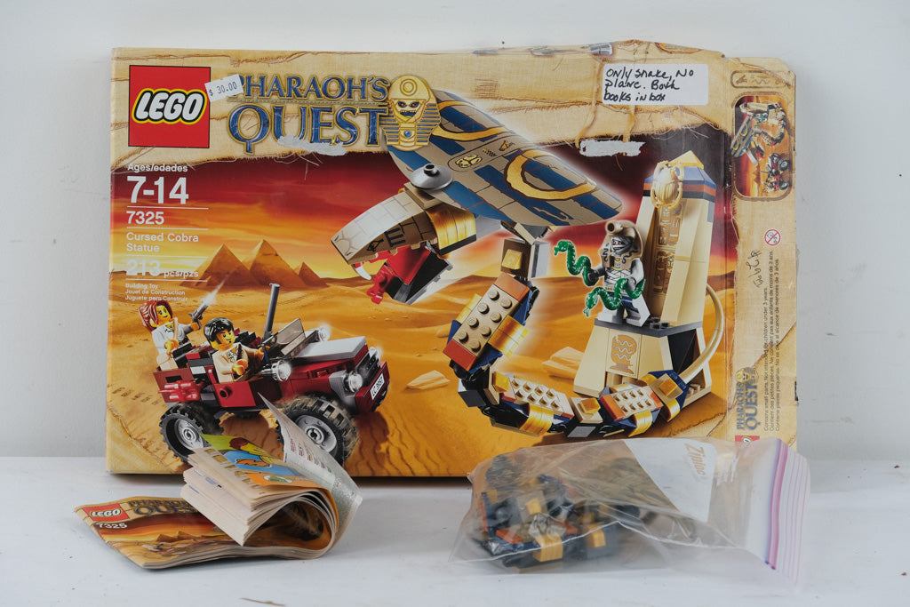LEGO Pharaoh's Quest 7325 – Cursed Cobra Statue – Opened, Used