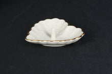 Load image into Gallery viewer, Lenox Wedding Promises Ivory Porcelain Heart Ring Holder Trinket Dish Gold Trim
