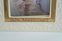 Load image into Gallery viewer, Lenox Portrait Gallery 50th Anniversary Photo Frame – 5x7 Porcelain Frame with Gold Accents, New in Box

