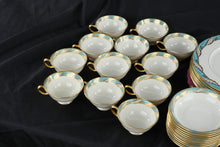 Load image into Gallery viewer, Vintage Lenox Belleville Sea Green 60 Piece China Dinnerware Set Service for 12 USA
