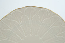 Load image into Gallery viewer, Lenox Ivory Embossed Feather Cake Plate Gold Trim 11 5 Inch USA with Box
