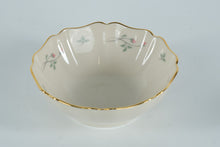 Load image into Gallery viewer, Lenox “Rose Manor” Scalloped Porcelain Bowl – 5.75" Ivory with Pink Rosebuds &amp; Gold Trim
