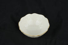 Load image into Gallery viewer, Lenox Ivory Porcelain Nut Dish Gold Trim Embossed Leaf Bowl 5” Made in USA

