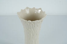 Load image into Gallery viewer, Lenox “Woodland” Textured Ivory Porcelain Vase – 8.5" Elegant Fluted Display Piece
