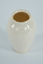 Load image into Gallery viewer, Lenox Masterpiece Collection Small Vase – 7.5" Ivory Embossed Floral Porcelain w/ 24K Gold Trim, Made in USA
