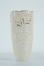 Load image into Gallery viewer, Lenox Westbury Vase – 7" Ivory Porcelain Pierced Floral Vase w/ 24K Gold Trim, Made in USA
