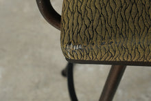 Load image into Gallery viewer, Set of Three Metal Swivel Bar Stools with Arms and Upholstered Seats
