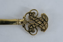 Load image into Gallery viewer, Virginia Metalcrafters Brass Letter Opener – Ornate Pierced Handle – 9” Desk Accessory
