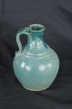 Load image into Gallery viewer, Lick Creek Pottery Hand Thrown Stoneware Jug Vase Turquoise Glaze 2000 Signed
