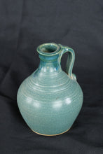 Load image into Gallery viewer, Lick Creek Pottery Hand Thrown Stoneware Jug Vase Turquoise Glaze 2000 Signed
