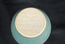 Load image into Gallery viewer, Lick Creek Pottery Hand Thrown Stoneware Jug Vase Turquoise Glaze 2000 Signed
