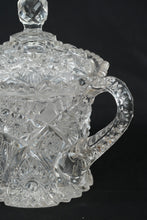 Load image into Gallery viewer, Antique Cambridge Glass Wheat Sheaf EAPG Covered Sugar Bowl Clear Pressed Glass
