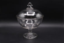 Load image into Gallery viewer, Vintage Clear Glass Covered Pedestal Compote Ball Finial 10 Inch
