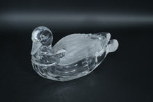 Load image into Gallery viewer, Crystal Duck Candy Dish with Frosted Lid – Crystal Clear Industries W. Germany
