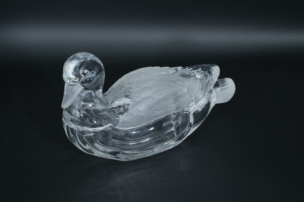Crystal Duck Candy Dish with Frosted Lid – Crystal Clear Industries W. Germany