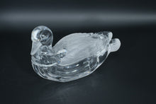 Load image into Gallery viewer, Crystal Duck Candy Dish with Frosted Lid – Crystal Clear Industries W. Germany
